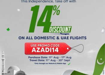 Airblue Offers 14% Independence Day Discount on Domestic and UAE Flights