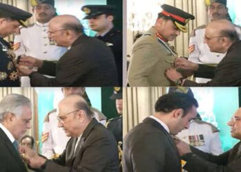 President Zardari Confers Top National Honors on Civil and Military Leaders at Aiwan-e-Sadr