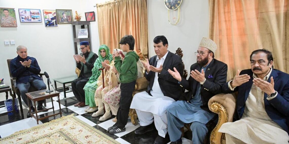 PM Shehbaz Visits Home of Martyred Lt Col Gul Faraz in Mansehra