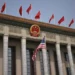 Flags of China and the United States displayed during a period of rising trade and technology tensions