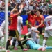 Alireza Beiranvand in action during Iran's FIFA World Cup match against Belgium