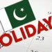 Closed government building in Pakistan during Ashura public holidays announcement