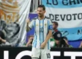 Lionel Messi celebrates his historic World Cup hat-trick