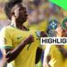 Vinicius Jr celebrates after scoring Brazil’s equalizer against Morocco.
