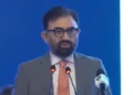 Pakistan Commissioner for Indus Waters Syed Muhammad Mehar Ali Shah speaks at an Indus Waters Treaty seminar in Islamabad.