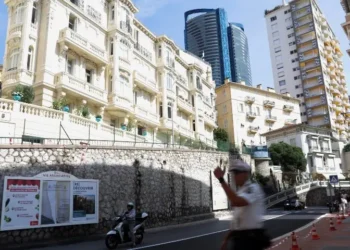 Emergency responders and police secure the area following an explosion in Monaco.