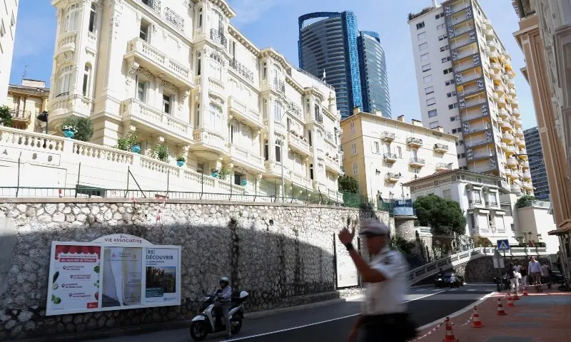 Emergency responders and police secure the area following an explosion in Monaco.