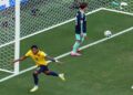 Gonzalo Plata celebrates Ecuador's 2-1 victory over Germany in the FIFA World Cup