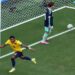 Gonzalo Plata celebrates Ecuador's 2-1 victory over Germany in the FIFA World Cup