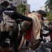 Rescue workers clearing earthquake rubble in Caracas after powerful twin earthquakes in Venezuela