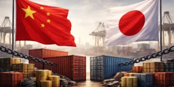 A symbolic image representing China and Japan amid tightened export controls on defence-related organisations.