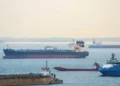 Large crude oil tankers operating in the Gulf near the Strait of Hormuz amid rising freight rates