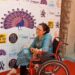 Visually impaired students performing at a Karachi award ceremony celebrating inclusive music education.