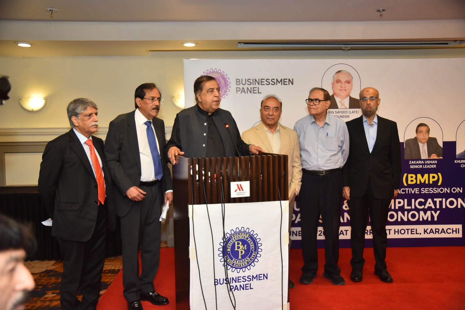 Industrialists and business representatives participating in a policy discussion on Pakistan’s federal budget in Karachi