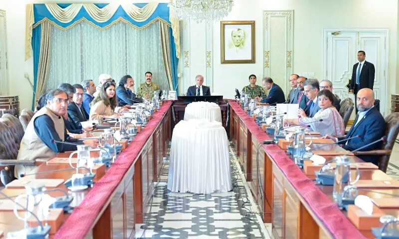 Prime Minister Shehbaz Sharif leads a review meeting on SME financing and business development in Islamabad.
