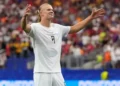Erling Haaland celebrates after scoring the decisive goal in Norway's 2-1 FIFA World Cup 2026 victory over Ivory Coast.