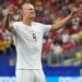Erling Haaland celebrates after scoring the decisive goal in Norway's 2-1 FIFA World Cup 2026 victory over Ivory Coast.