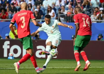 Kylian Mbappe celebrates his goal during France's World Cup quarter-final victory over Morocco.