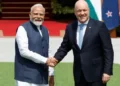 Indian Prime Minister Narendra Modi during his official visit to New Zealand for trade and diplomatic talks.