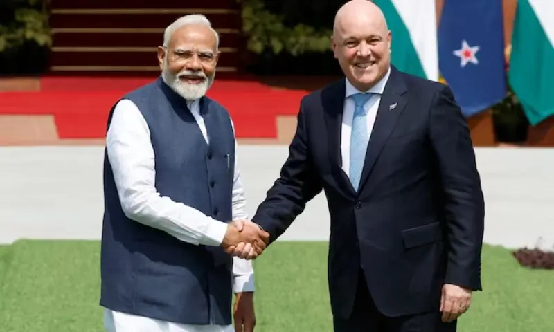 Indian Prime Minister Narendra Modi during his official visit to New Zealand for trade and diplomatic talks.
