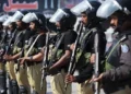 Security personnel during a joint intelligence-based operation in the Khattak Dam area near the Karak-Kohat border.