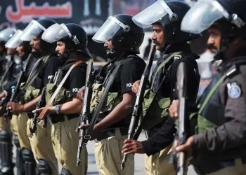 Security personnel during a joint intelligence-based operation in the Khattak Dam area near the Karak-Kohat border.