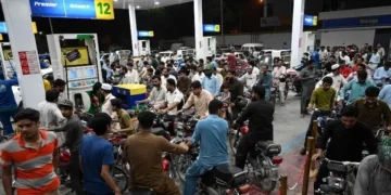 PTI representatives speak to the media while criticising fuel price increases and outlining the party's demands.