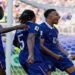 France forward Kylian Mbappé celebrates after converting a penalty against Paraguay in the FIFA World Cup.