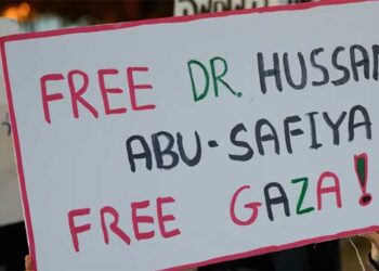 Hussam Abu Safiya, former director of Kamal Adwan Hospital, during the Gaza conflict.