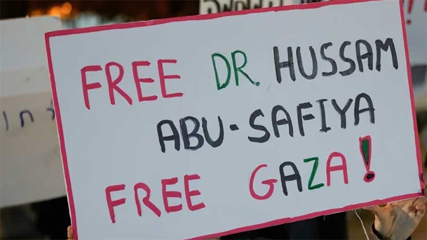 Hussam Abu Safiya, former director of Kamal Adwan Hospital, during the Gaza conflict.
