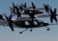 A BETA Technologies electric aircraft operating during the United States' first electric air taxi pilot programme.