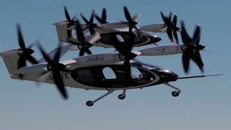A BETA Technologies electric aircraft operating during the United States' first electric air taxi pilot programme.