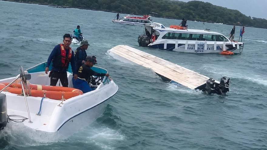 Rescue operation underway after a tourist boat carrying Indian visitors capsized near Phu Quoc Island in Vietnam.