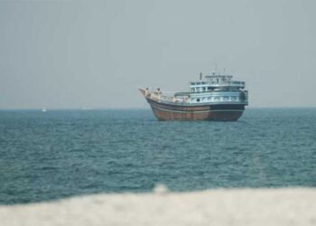 Commercial ships sailing through the Strait of Hormuz following attacks that killed an Indian seafarer and injured several crew members.