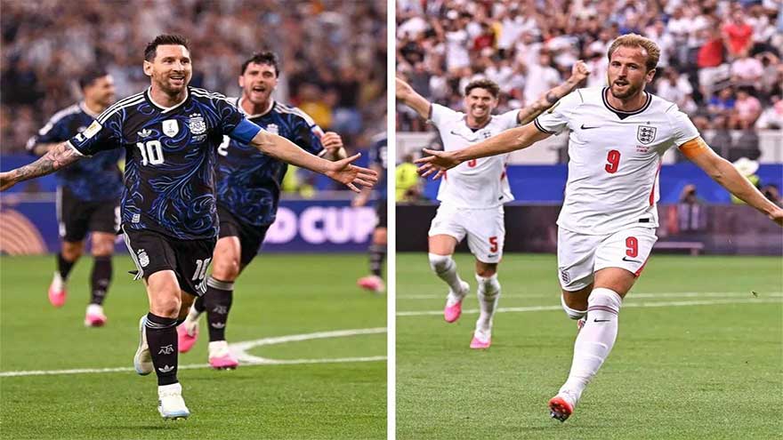 Lionel Messi and Harry Kane ahead of the FIFA World Cup semi-final between Argentina and England.