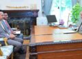 Prime Minister Shehbaz Sharif meeting officials to review national security and monsoon preparedness in Islamabad.
