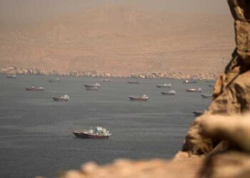 Oil tanker transits the Strait of Hormuz amid heightened US-Iran tensions and concerns over global energy supplies.