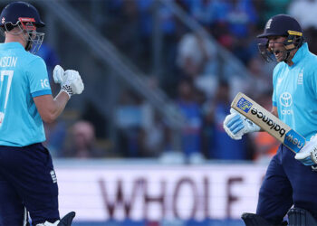 Joe Root plays a match-winning innings during England's four-wicket victory against India in the second ODI at Cardiff.