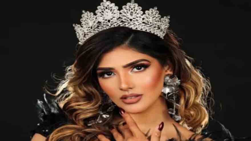 Aniqa Jamal Iqbal celebrates after winning the Miss World Pakistan 2026 title during the crowning ceremony in Lahore.