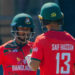Bangladesh cricket team celebrates its 34-run victory over Zimbabwe in the second T20 International.
