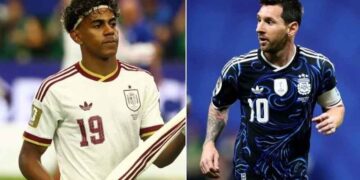 Spain and Argentina players ahead of the FIFA World Cup final at MetLife Stadium in New Jersey.