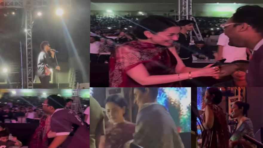 Pakistani actor Hania Aamir at Asim Azhar's live concert in Karachi.