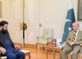Prime Minister Shehbaz Sharif holds a meeting with Gilgit-Baltistan Chief Minister Amjad Hussain in Islamabad.