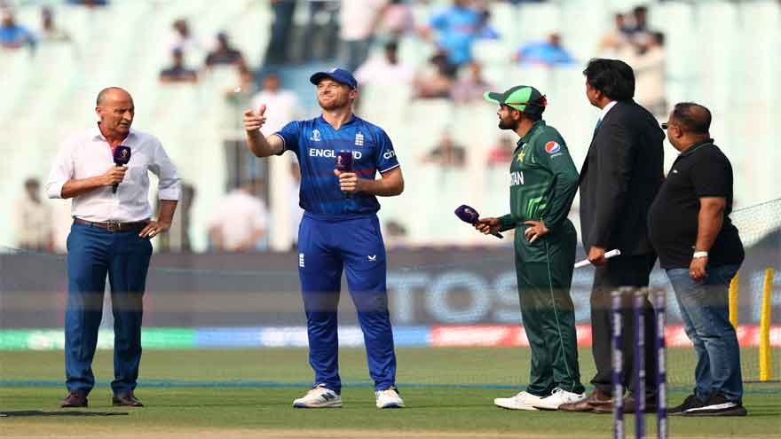 Pakistan and England players during an ODI cricket match ahead of the 2027 World Cup preparations.