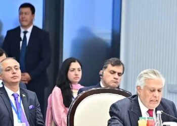 Deputy Prime Minister Ishaq Dar addresses the SCO Council of Foreign Ministers meeting in Kyrgyzstan.