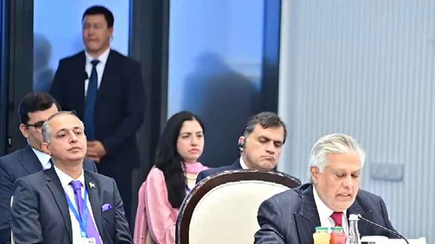 Deputy Prime Minister Ishaq Dar addresses the SCO Council of Foreign Ministers meeting in Kyrgyzstan.