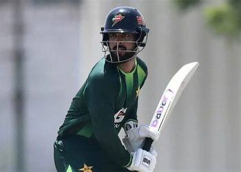 Pakistan batter Abdullah Fazal during a training session before the West Indies Test series.