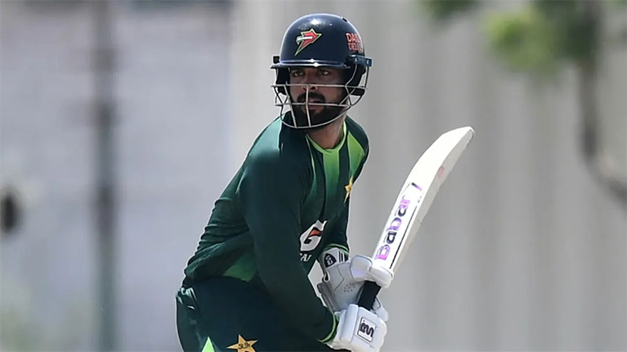 Pakistan batter Abdullah Fazal during a training session before the West Indies Test series.