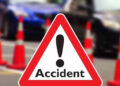 Rescue teams respond to a fatal road accident near the M2 Motorway in Kot Momin.