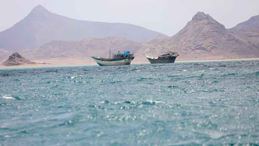 Oil tankers sailing through the Bab el-Mandeb Strait after Houthi attacks disrupted Red Sea shipping routes.